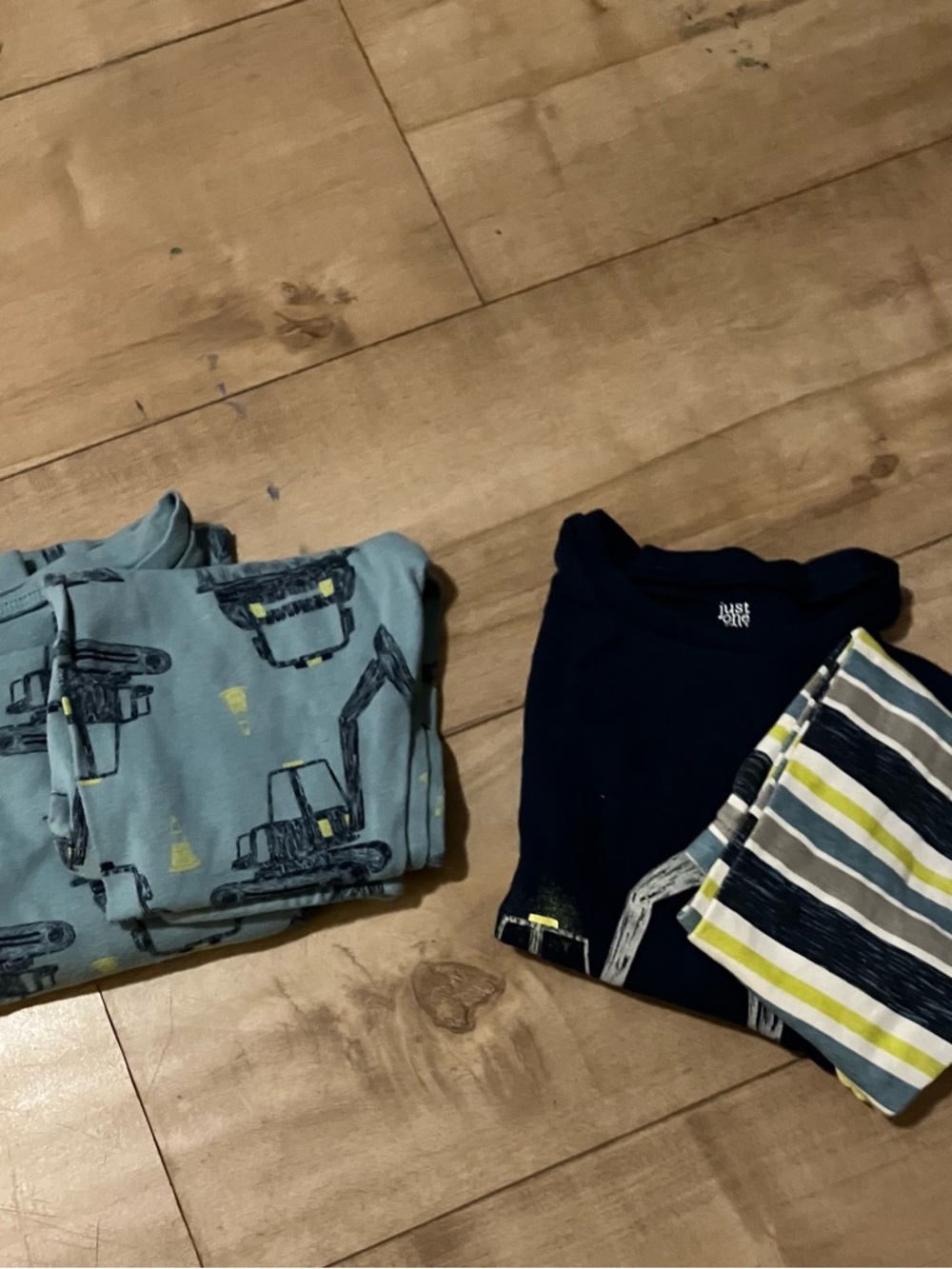 Carter's Boys Pajama Set in Light Blue, Navy, White, Yellow Stripes